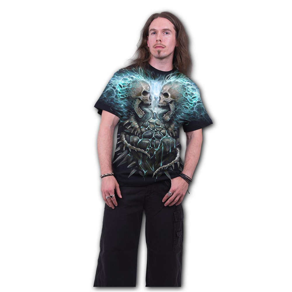 Spiral - FLAMING SPINE Herren T-Shirt - Schwarz